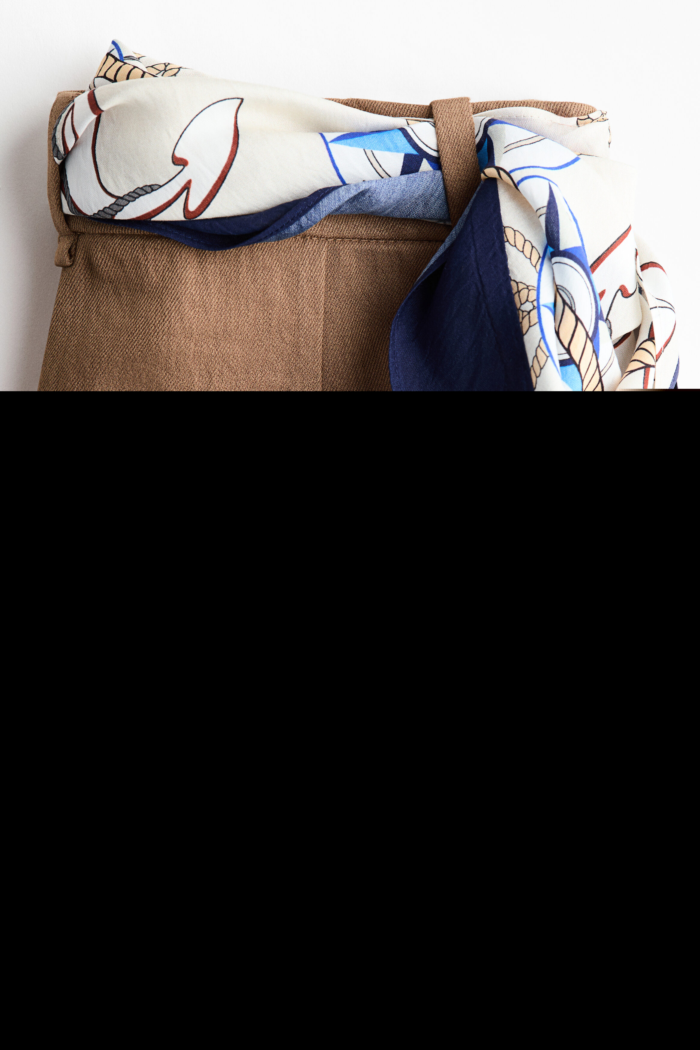 H&M Scarf-detail Shorts, Alternate, color, 