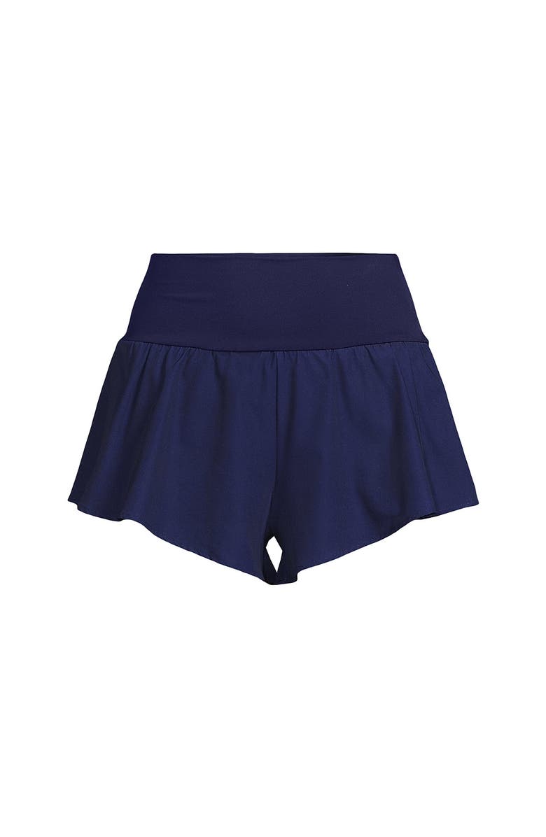 Lands' End 3" Pinchless Flutter Swim Short with Panty, Alternate, color, Deep Sea Navy