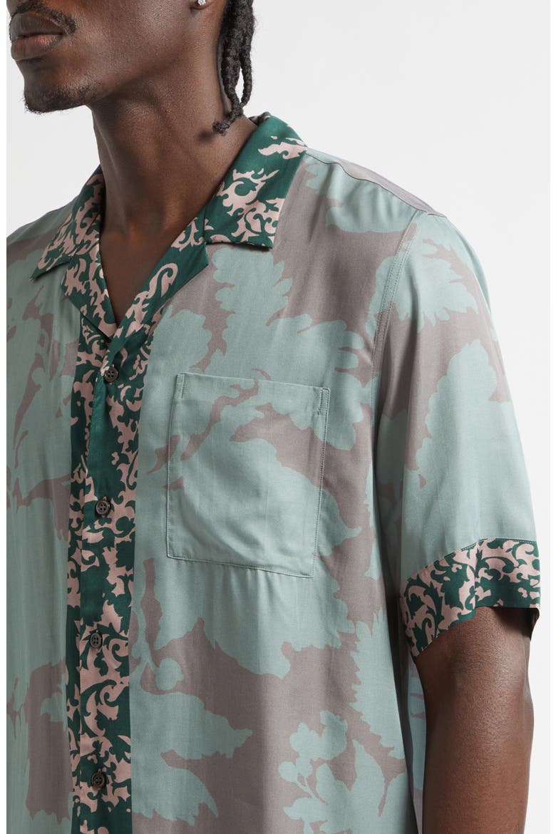 Carltone Short Sleeve Button-Up Shirt, Alternate, color, PETROL