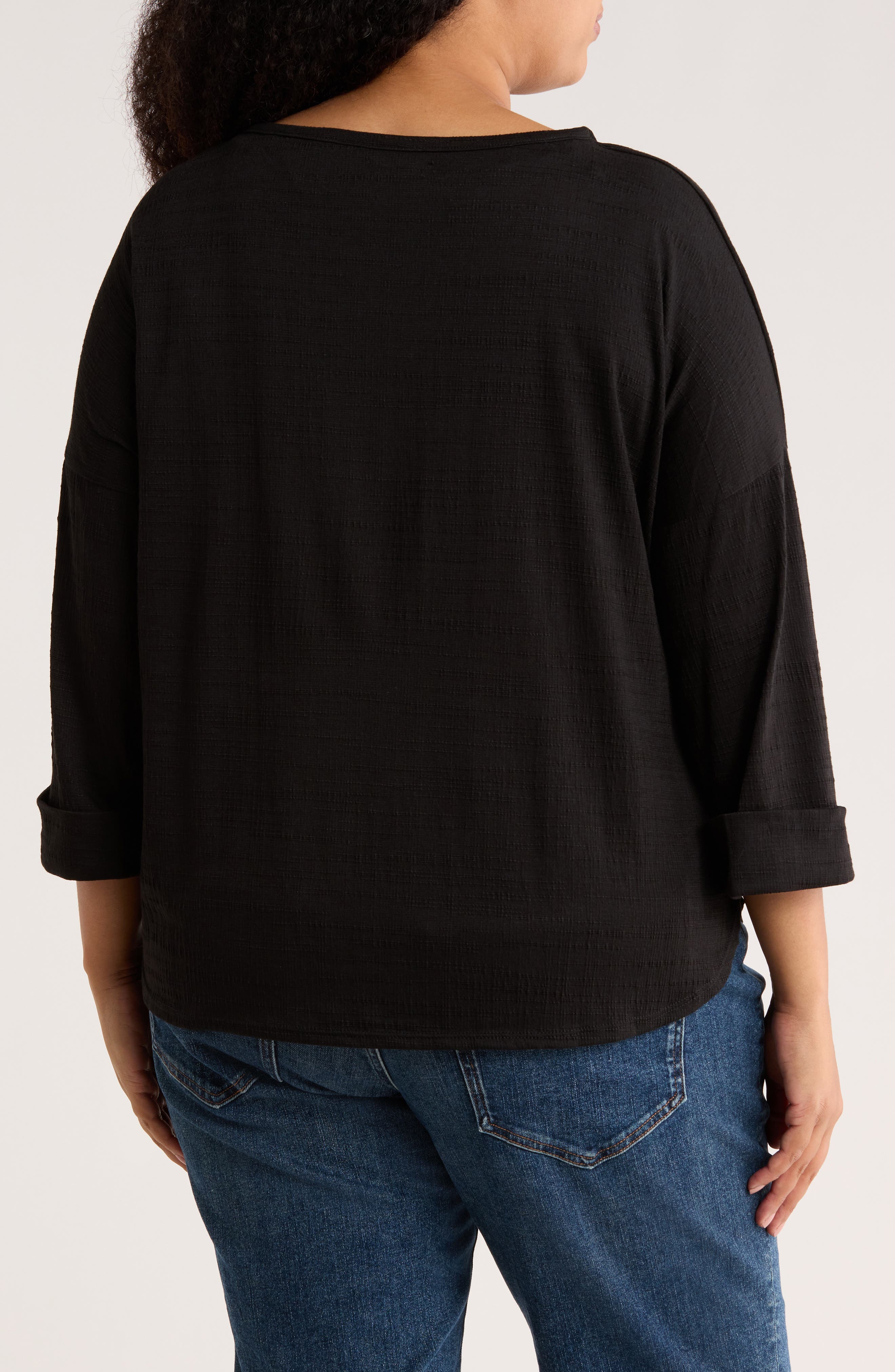 Three-Quarter Sleeve Rib Top - image 2