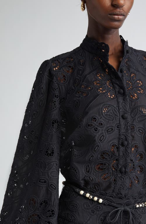 Zimmermann Rhiannon Guipure Lace Trim Cotton Shirt