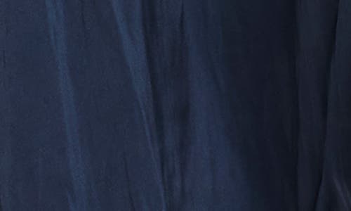 Nic + Zoe Nic+zoe Julie Crinkle Satin Midi Dress In Dark Indigo