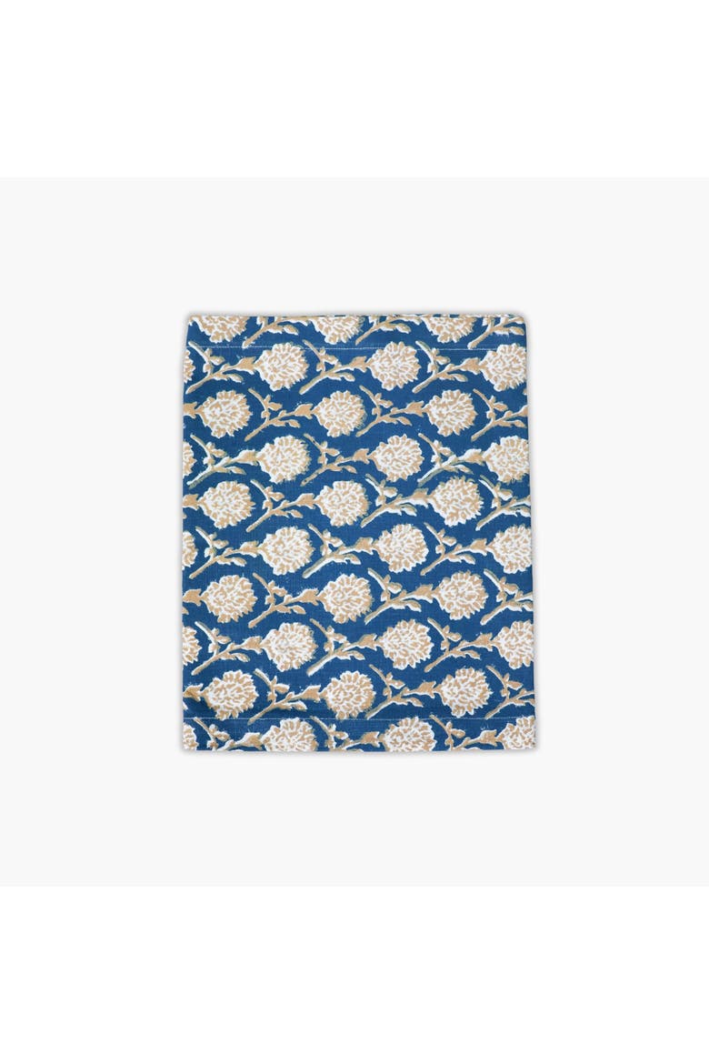 Nikhar Linen Hand-Printed Runner, Main, color, Ink Blue