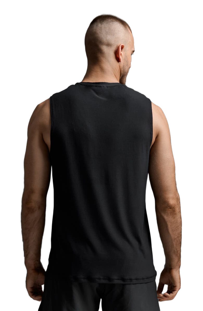 2XU Mens Signature Tank, Alternate, color, Black/Black