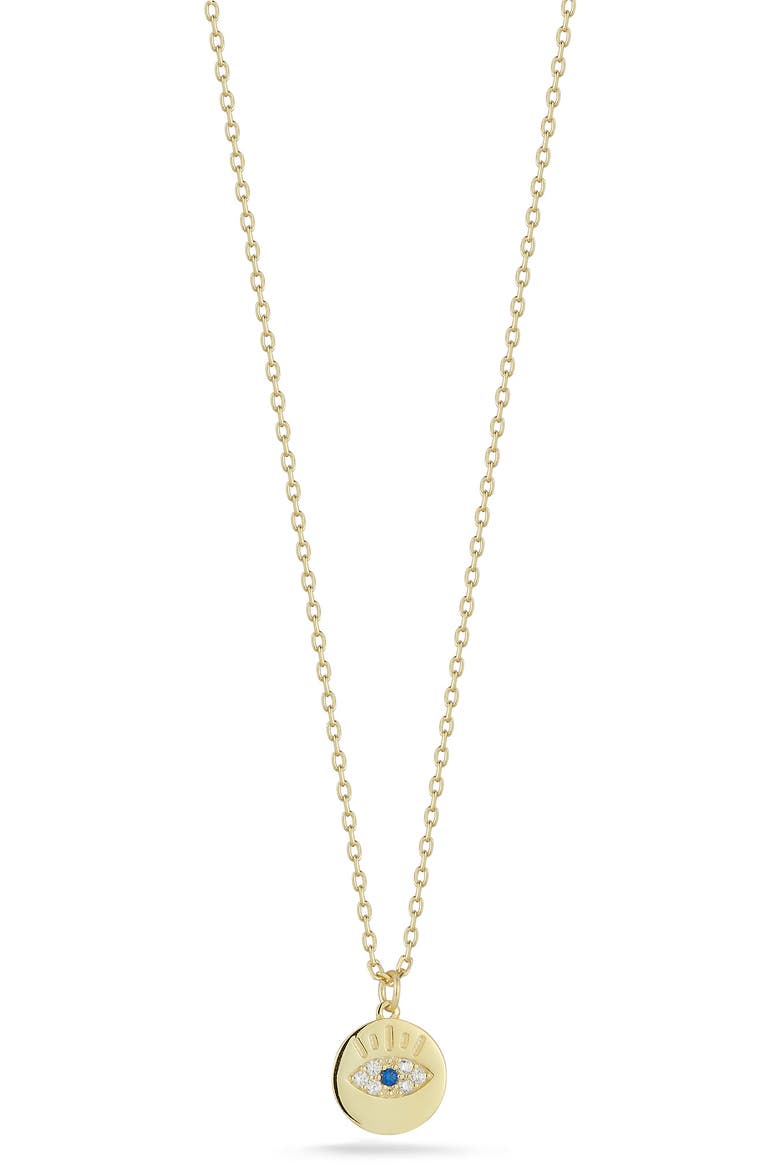 14k Gold Over Sterling Silver Eye Pendant Necklace, Main, color, GOLD