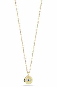 14k Gold Over Sterling Silver Eye Pendant Necklace