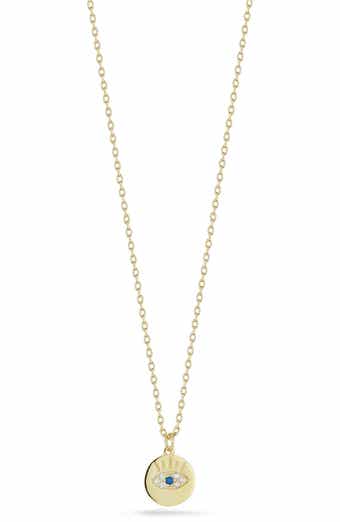 14k Gold Over Sterling Silver Eye Pendant Necklace