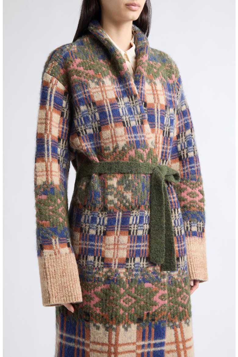 Telos Wool & Alpaca Blend Jacquard Cardigan, Alternate, color, ECRU