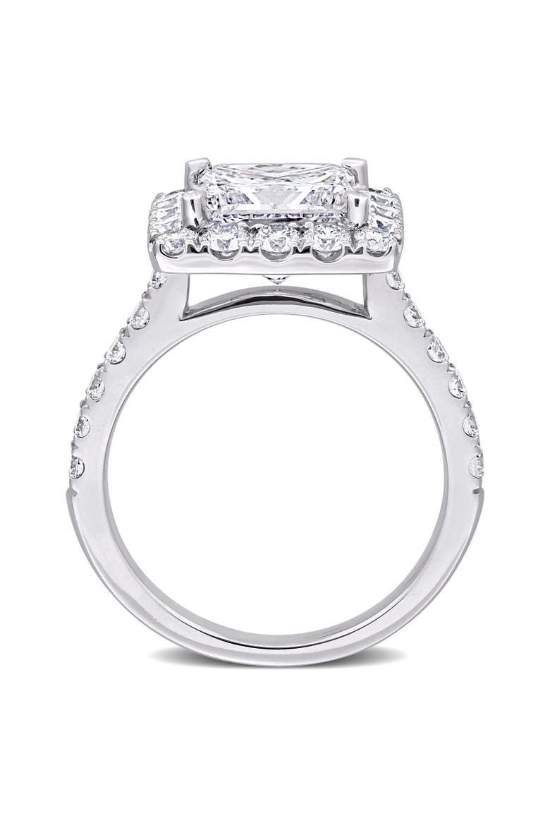 4-1/3 CTW Lab-Grown Diamond Princess Halo Ring 14k, Alternate, color, White Gold