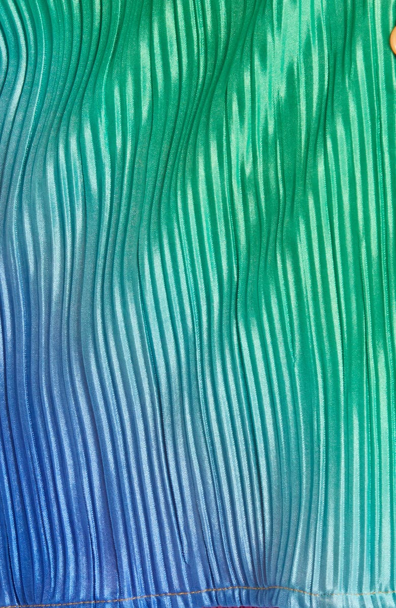 Dressed in Lala Notched Collar Plissé Top & High Waist Pants Set, Alternate, color, 