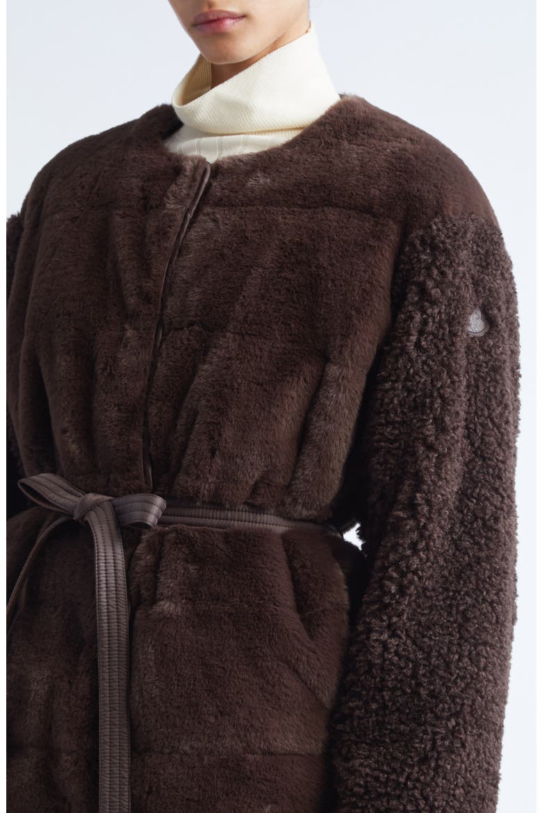 Jouillat Faux Fur Down Jacket, Alternate, color, RAISIN