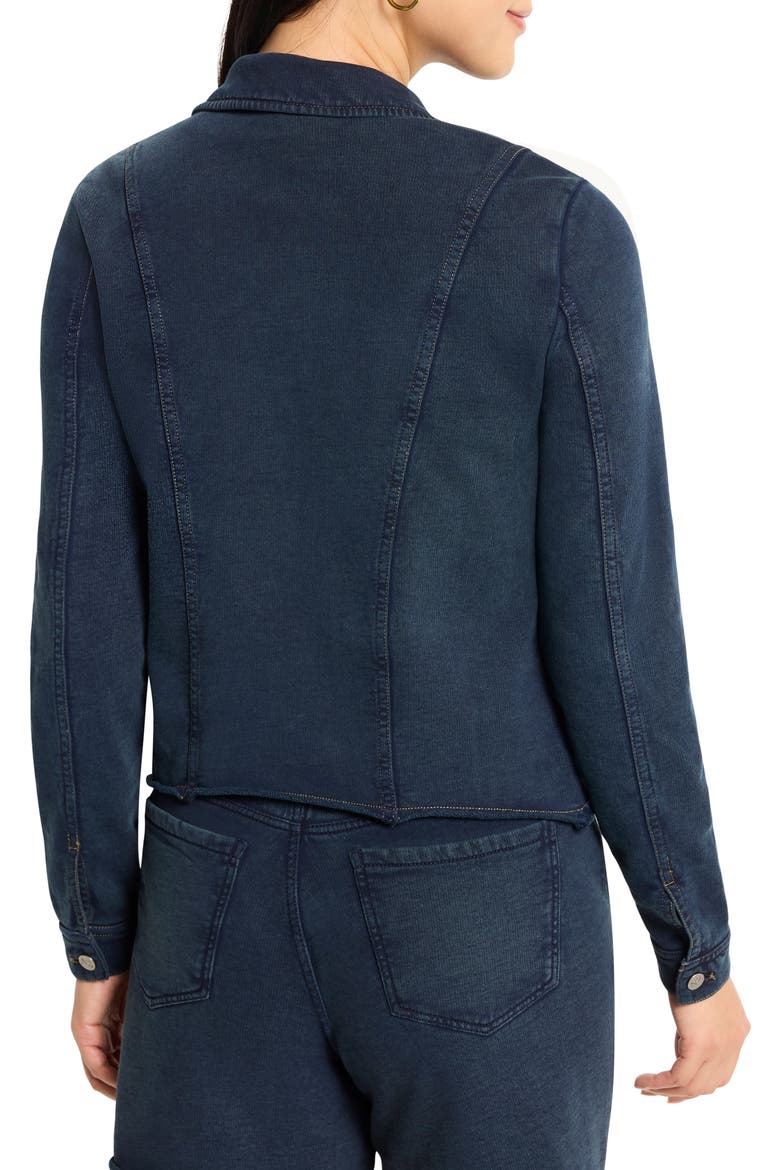 French Terry Trucker Jacket, Alternate, color, DARK INDIGO