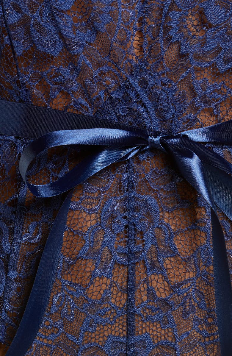 Oh La La Cheri Naomi Plunge Neck Lace Bodysuit, Alternate, color, 