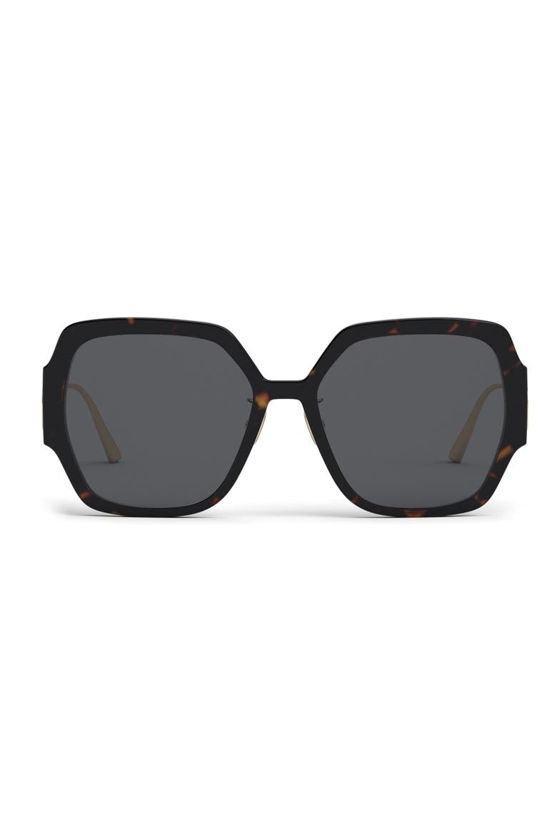 30Montaigne S6U 58mm Square Sunglasses, Main, color, DARK HAVANA / SMOKE POLARIZED
