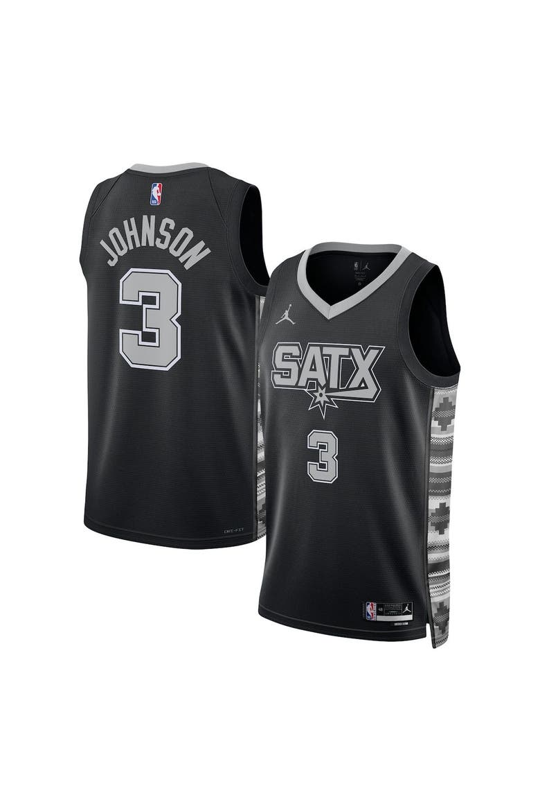Unisex Jordan Brand Keldon Johnson Black San Antonio Spurs Swingman Jersey - Statement Edition, Main, color, Black
