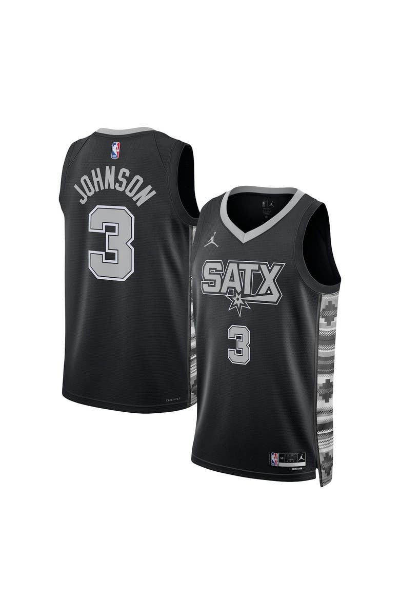 Jordan Brand Unisex Jordan Brand Keldon Johnson Black San Antonio Spurs Swingman Jersey - Statement Edition, Main, color, Black