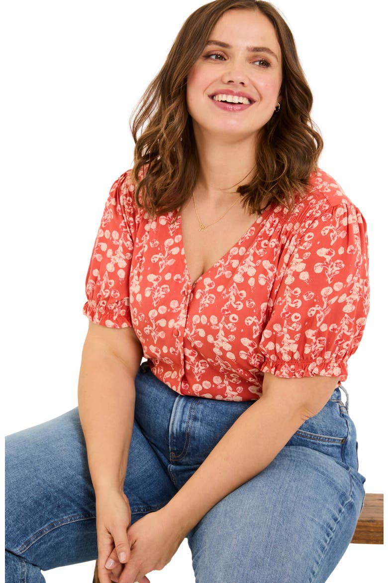 Plus Size Jade Blouse, Alternate, color, Burnt Orange