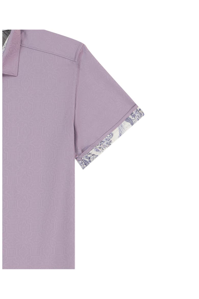 Odyssey Short Sleeve Woven Button-Up Shirt, Alternate, color, LILAC