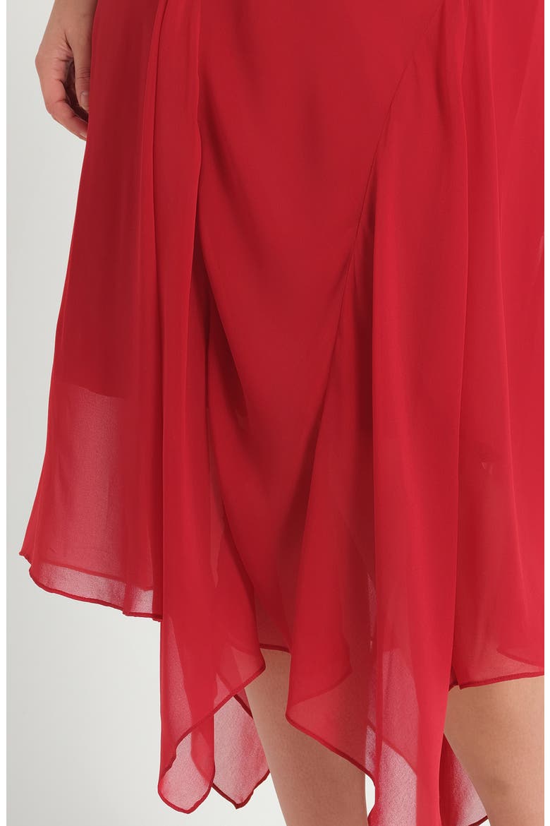 Holly Handkerchief Hem Midi Dress, Alternate, color, CRANBERRY