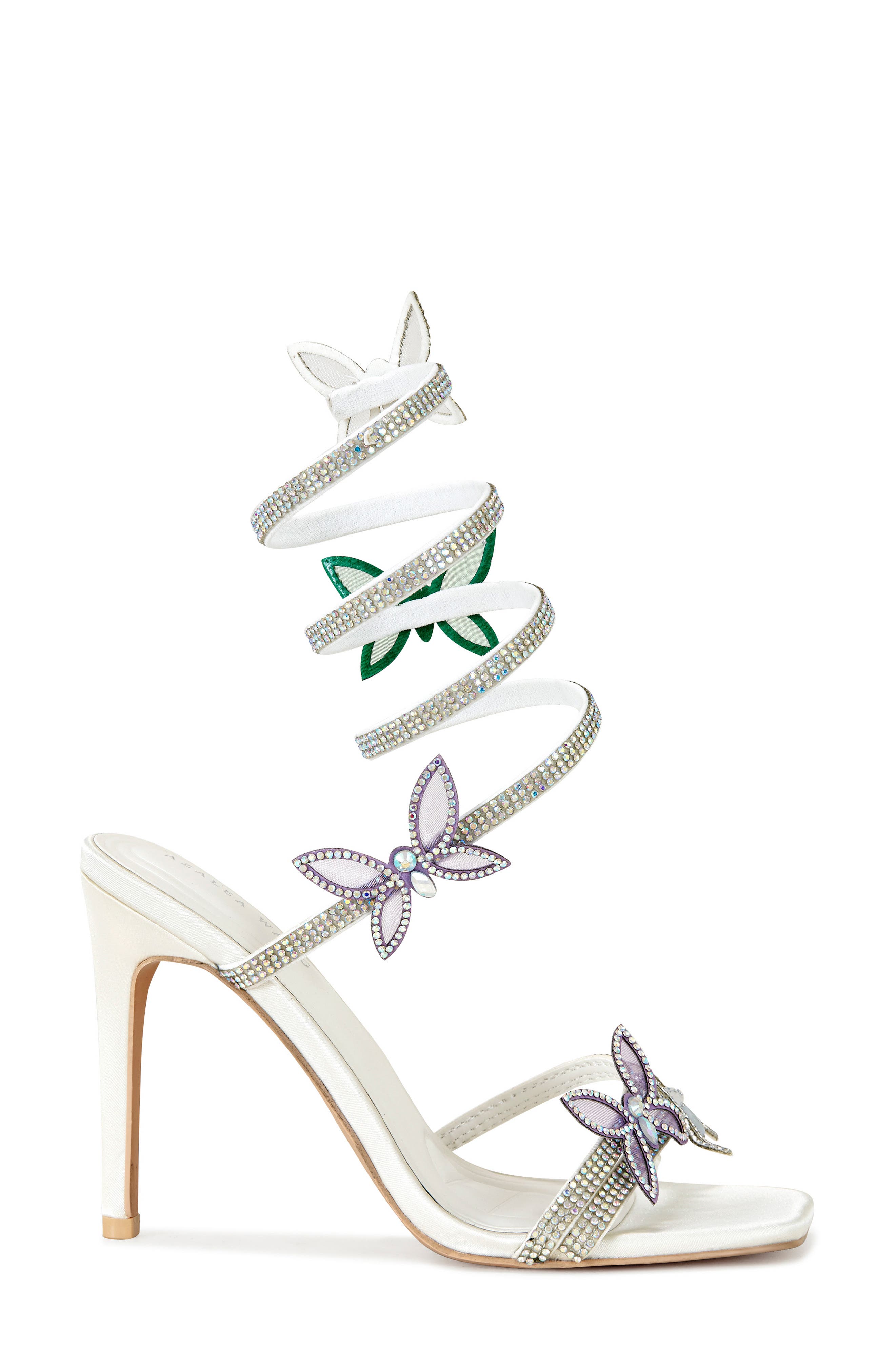 AZALEA WANG Zarya Ankle Wrap Sandal, Alternate, color, White