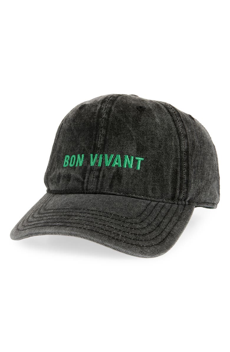 Clare V. Embroidered Cotton Denim Baseball Cap, Main, color,