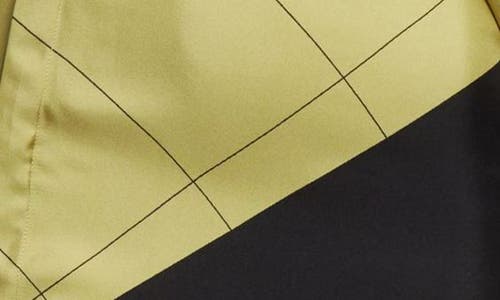 Ferragamo Asymmetric Printed Dress In Lemongrass/concrete/s