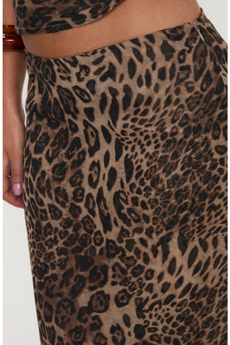 Eleganza Leopard Print Maxi Skirt, Alternate, color, BROWN