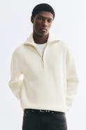 H&M Relaxed-fit Half-zip Rib-knit Sweater