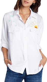 Billy T Hello Sunshine Embroidered Button-Up Shirt