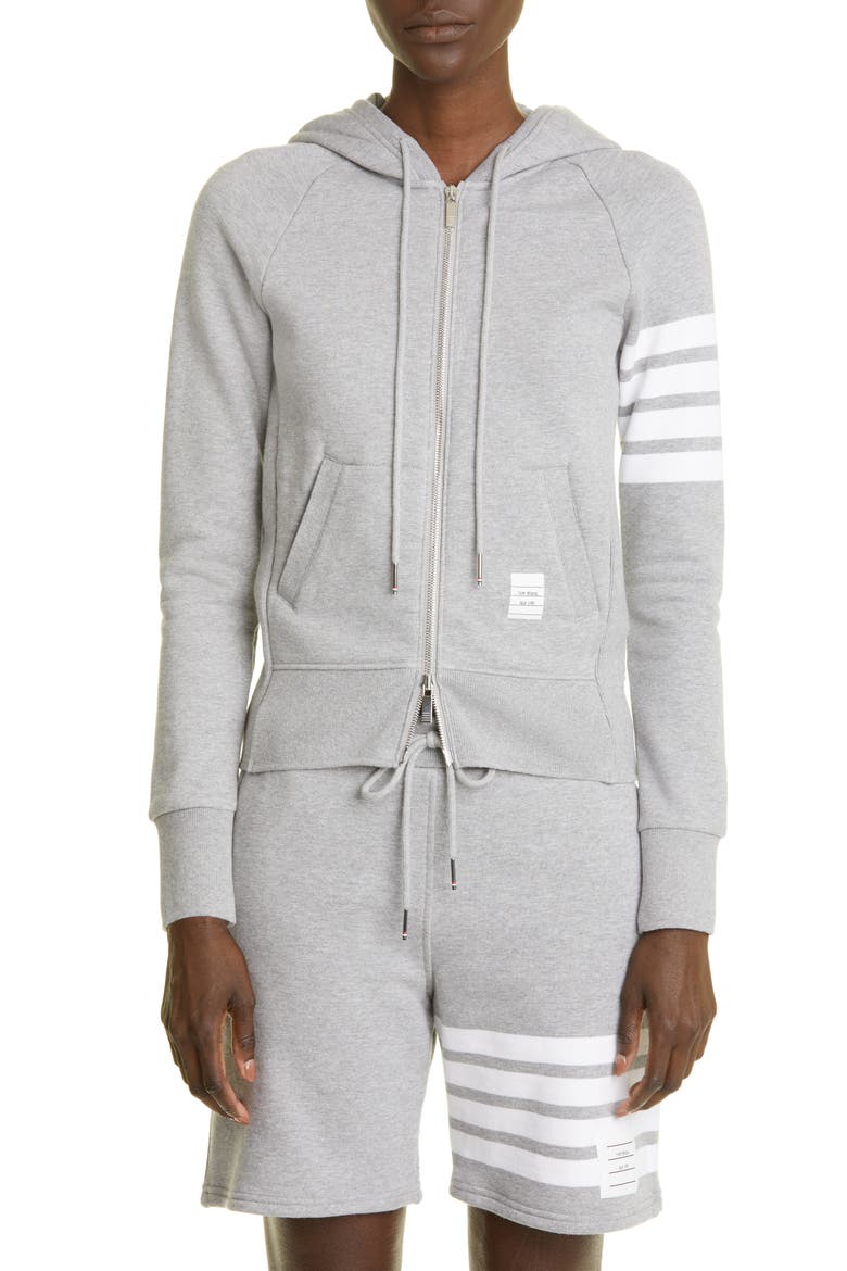 4-Bar Cotton Hoodie, Main, color, LIGHT GREY