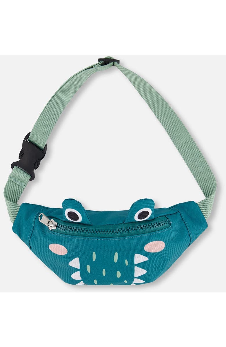 Deux par Deux Adjustable Straps Crocodile Fanny Pack, Main, color, Turquoise