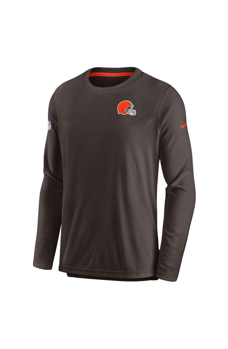 Nike Men's Nike Brown Cleveland Browns Sideline Lockup Performance Pullover Sweatshirt, Alternate, color, Brown