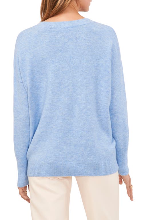 Vince Camuto Drop Shoulder V Neck Sweater In Blue