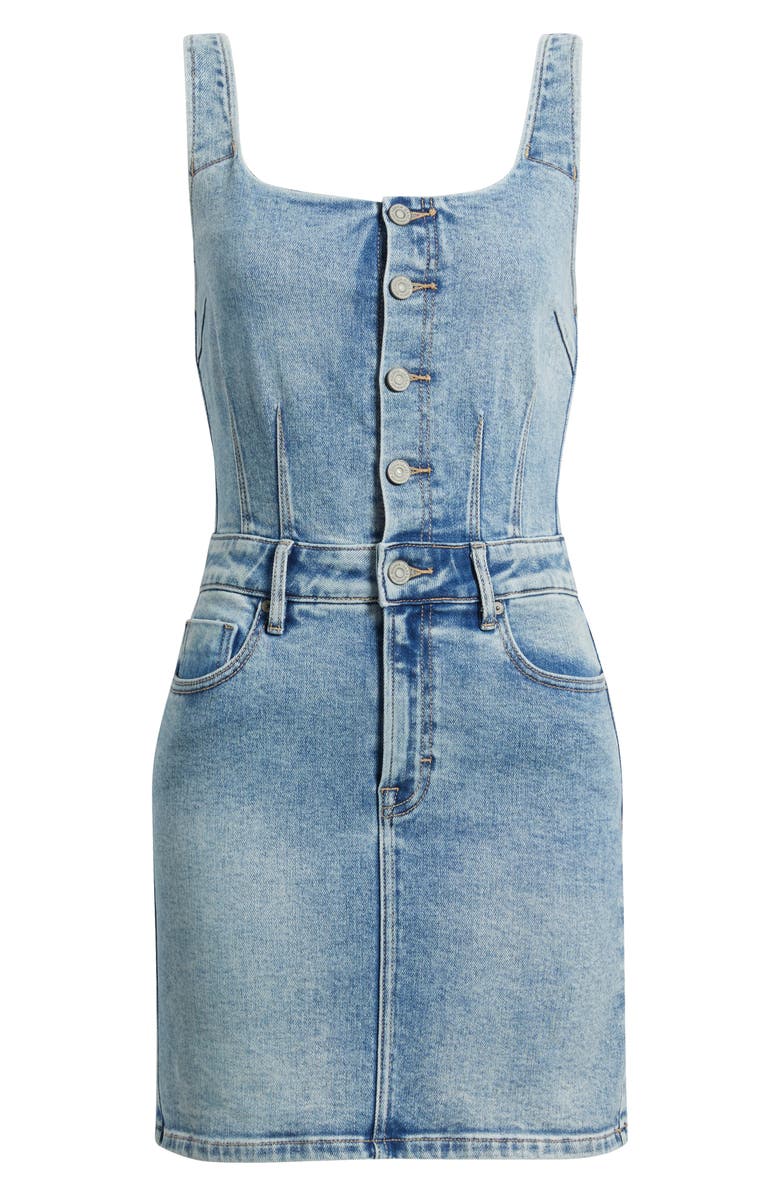 HIDDEN JEANS Sleeveless Denim Minidress, Alternate, color, Med.wash