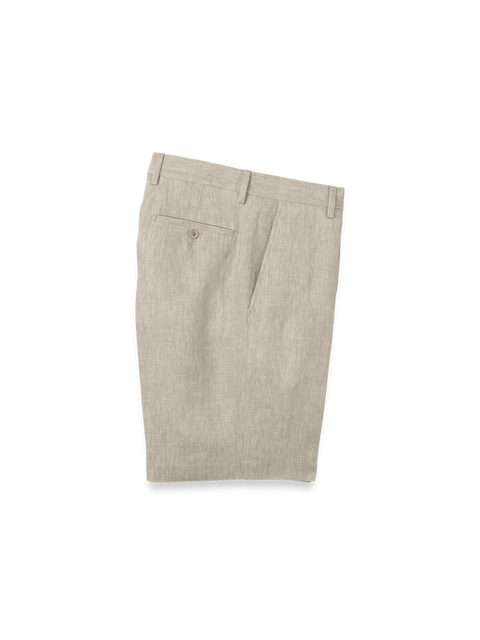 Linen Chambray Twill Flat Front Shorts