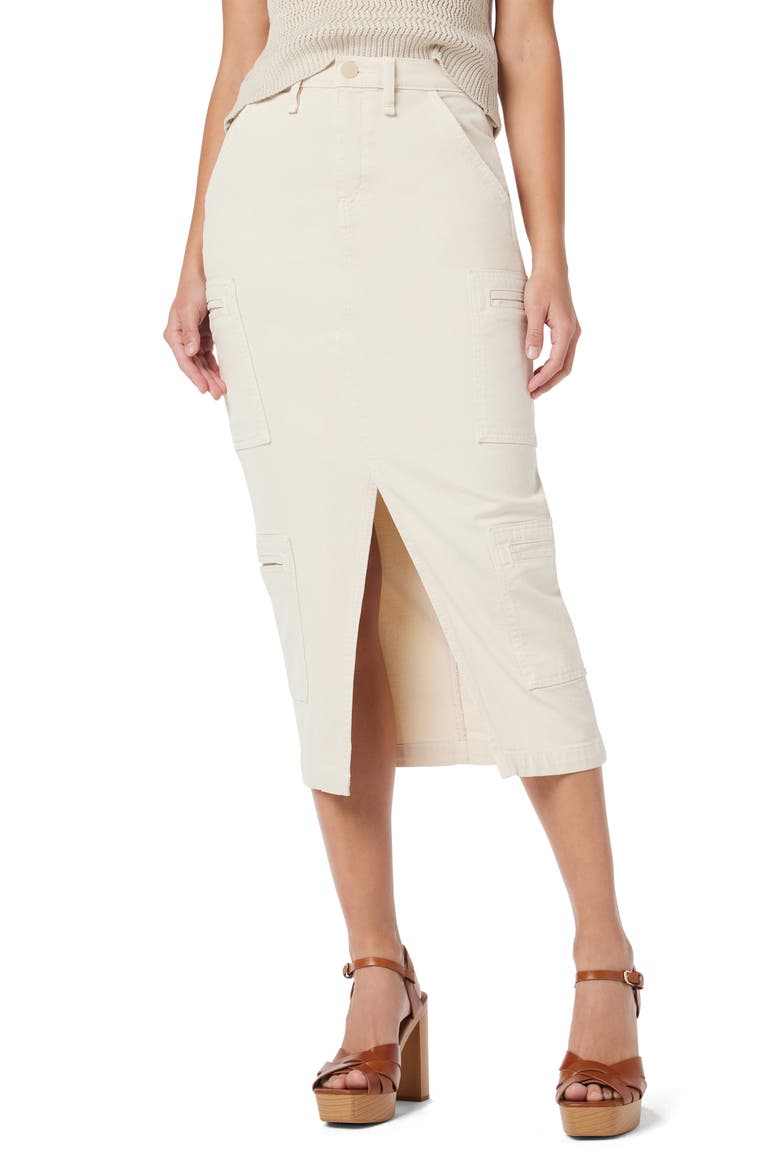 Welt Cargo Pocket Midi Skirt, Main, color, BLEACHED SAND