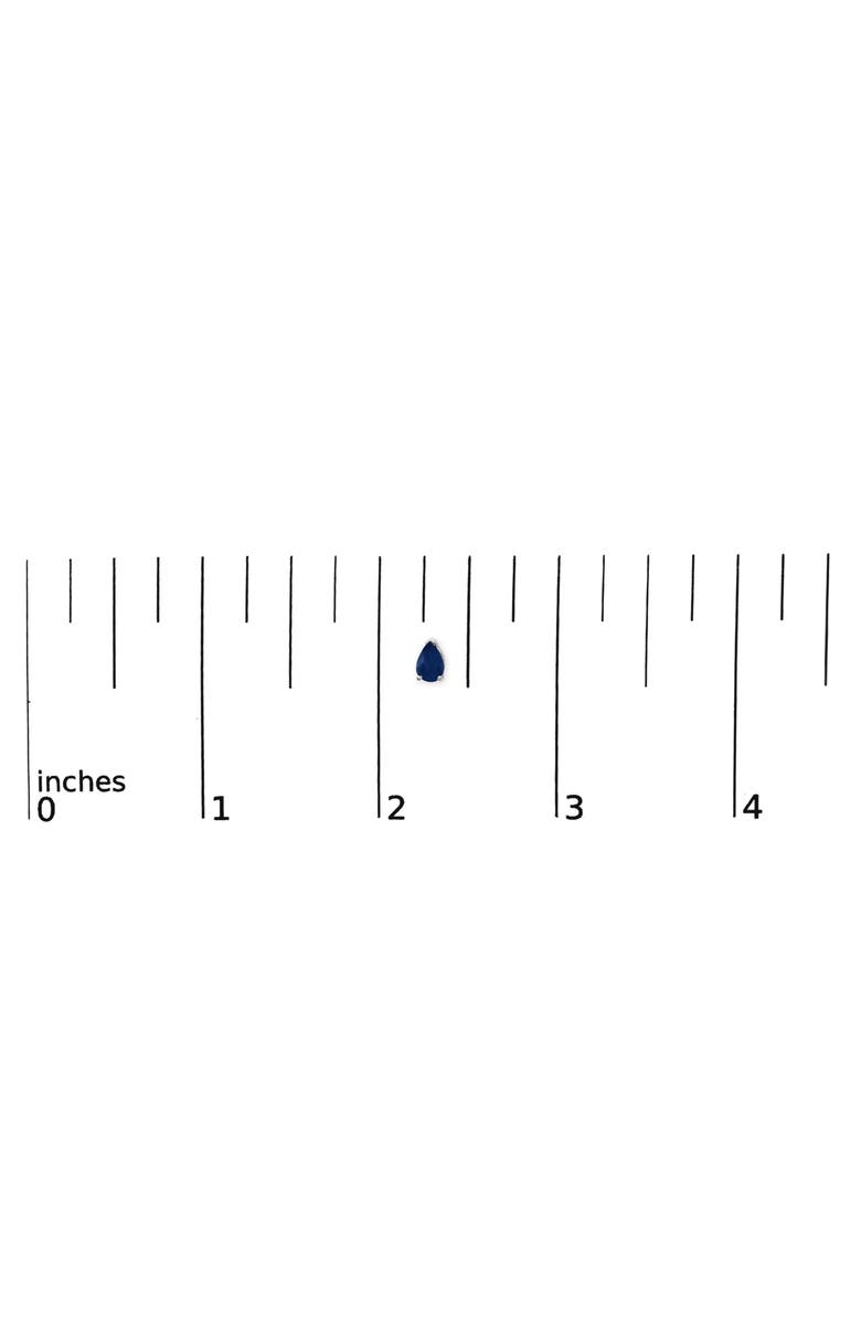 Haus of Brilliance 14K Gold 6x4MM Pear Shaped Gemstone Solitaire Stud Earrings, Alternate, color, Blue Sapphire | White