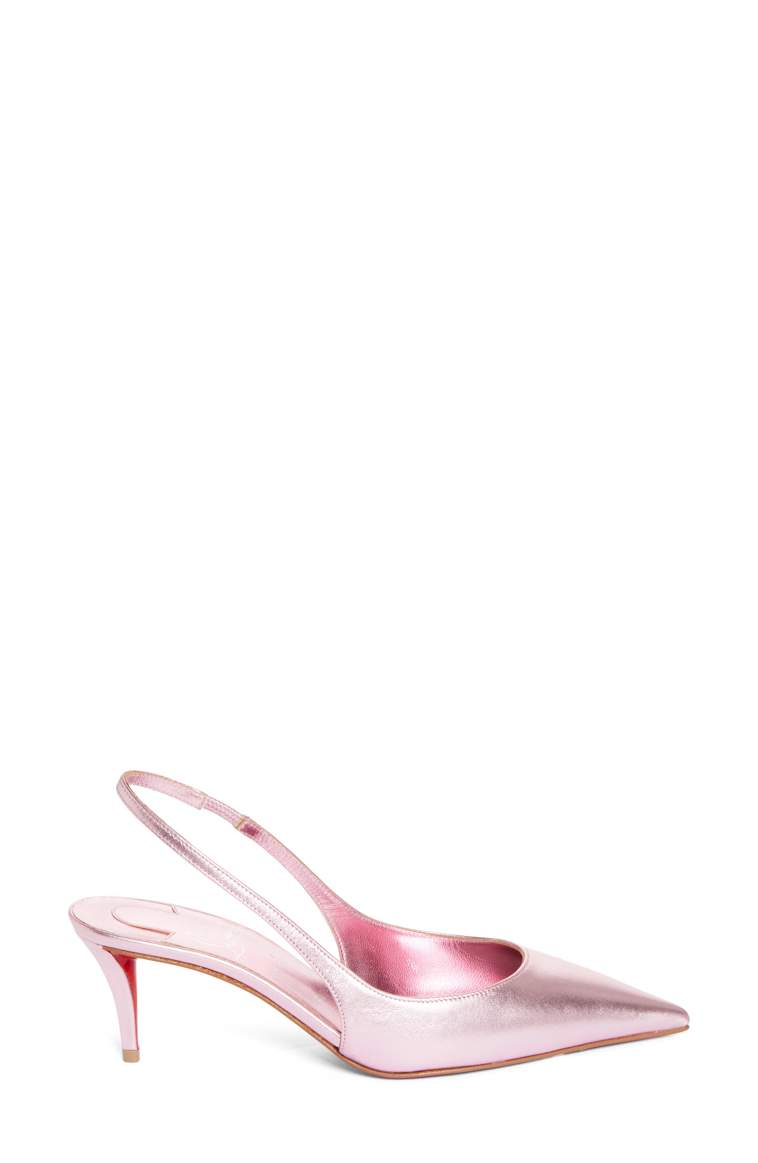 Christian Louboutin Miss Z Metallic Pointed Toe Slingback Pump, Alternate, color, 