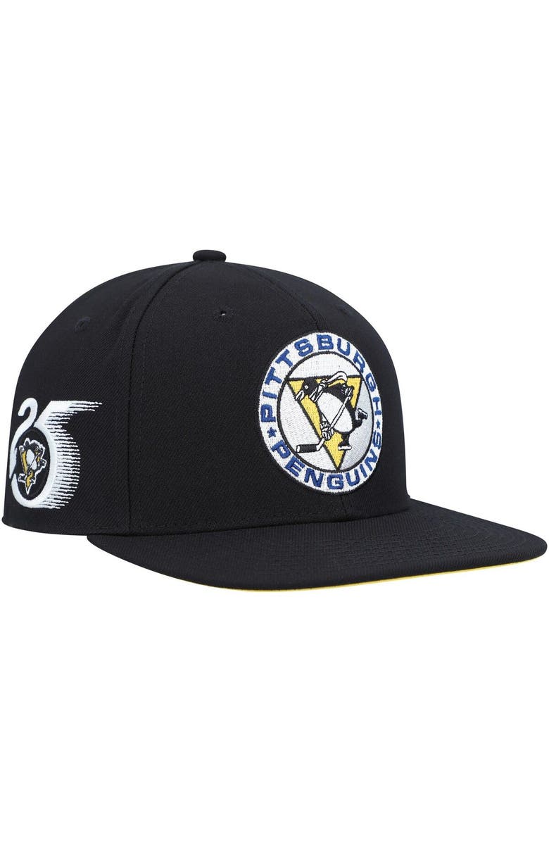 Mitchell & Ness Men's Mitchell & Ness Black Pittsburgh Penguins 25 Years Vintage Fitted Hat, Alternate, color,