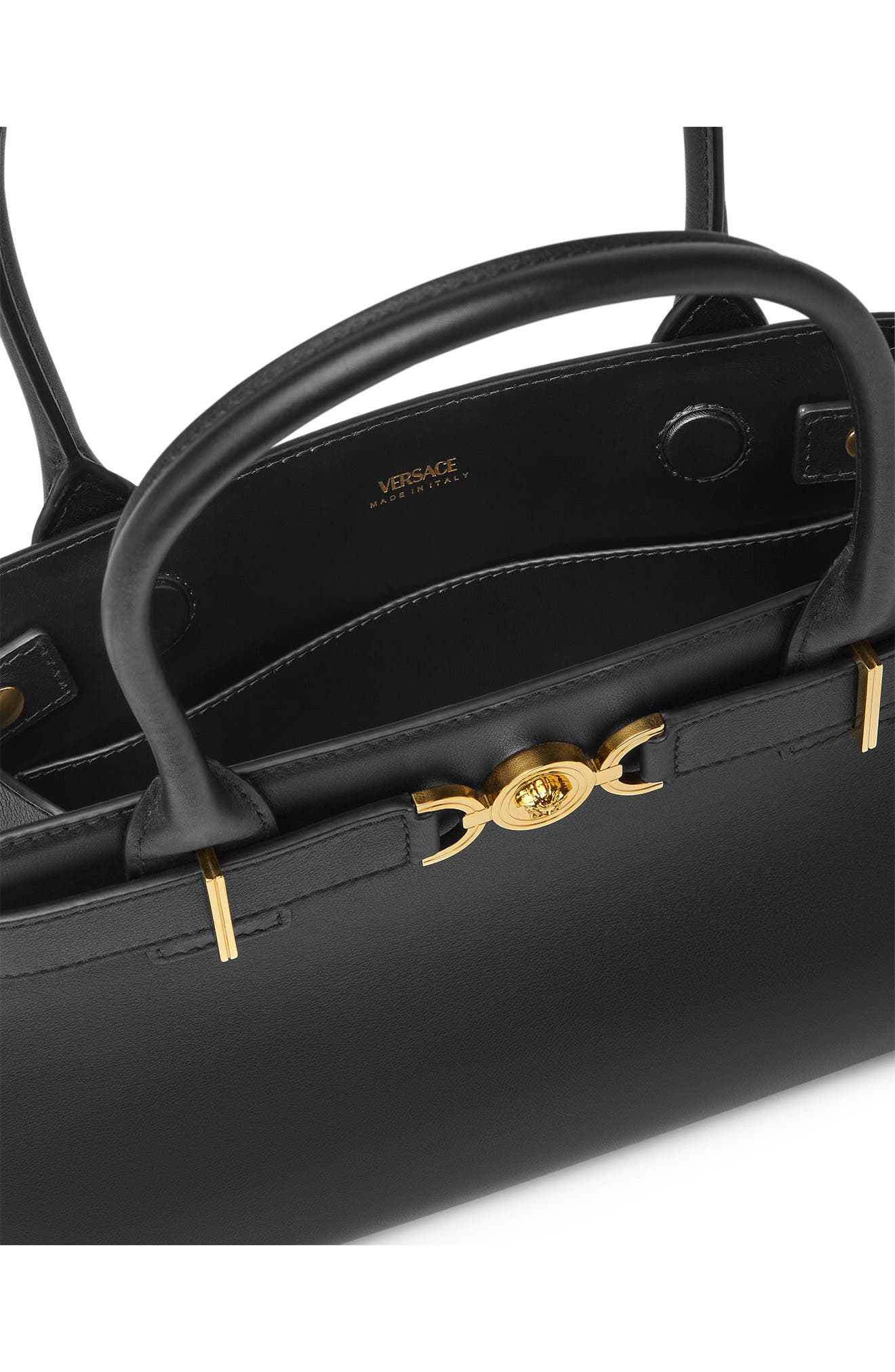 Versace Medusa 95 Tote, Alternate, color, 1B00v-Black-Versace Gold