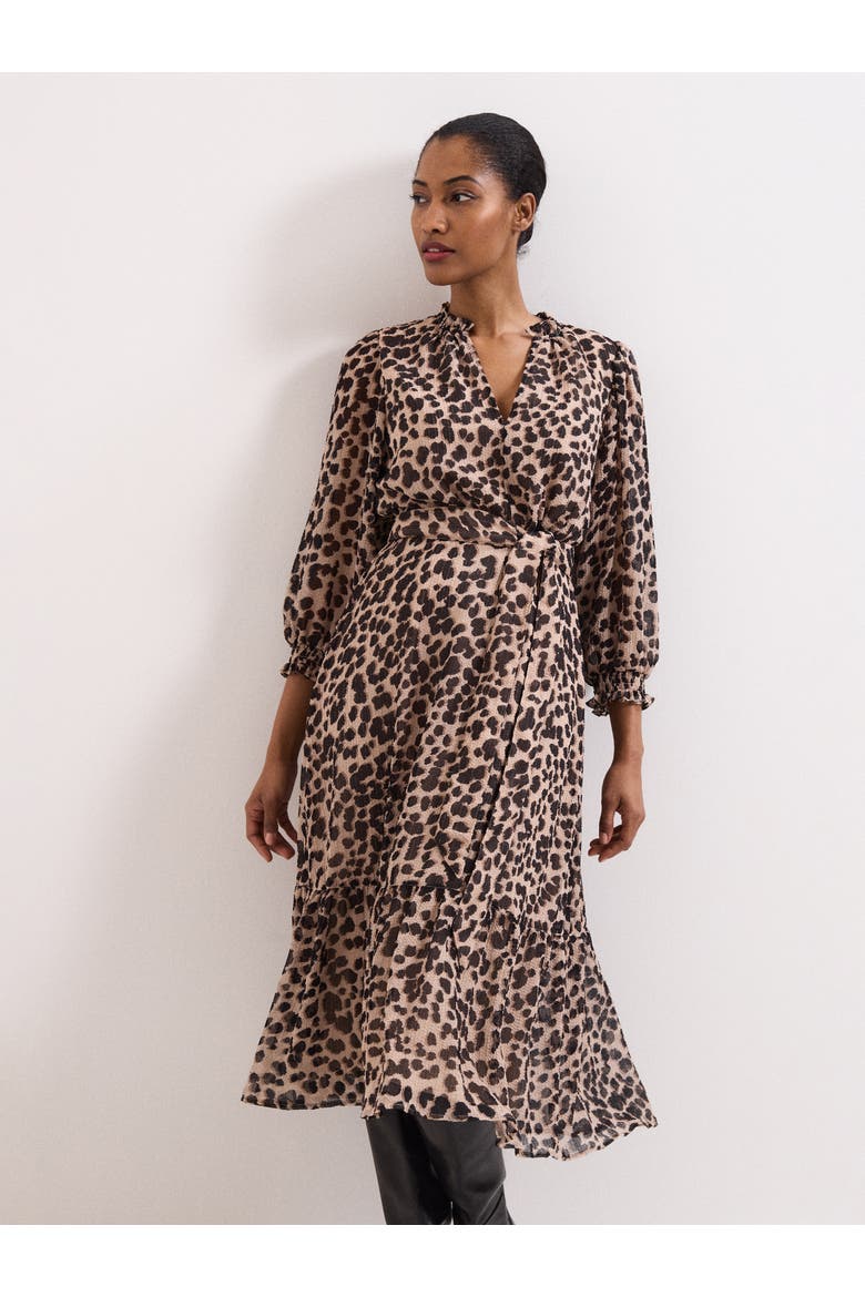 Carra Leopard Midi Dress, Alternate, color, Multi