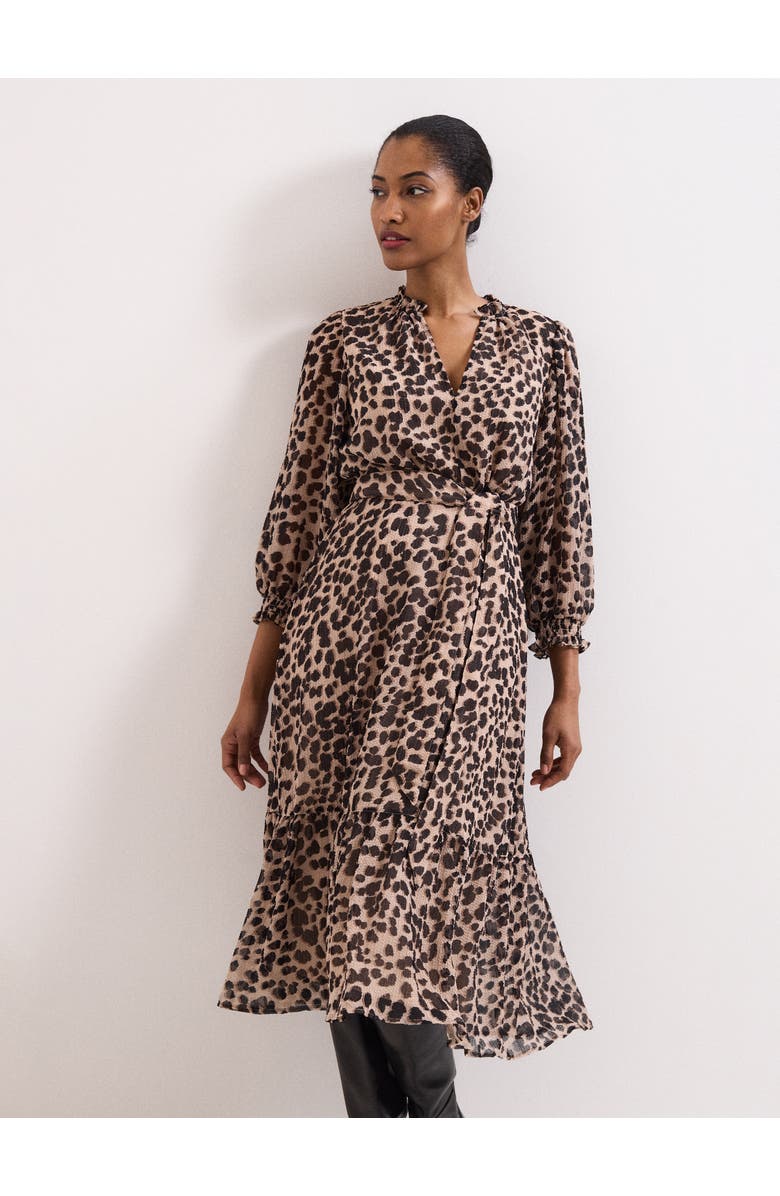 Phase Eight Carra Leopard Midi Dress, Alternate, color, Multi