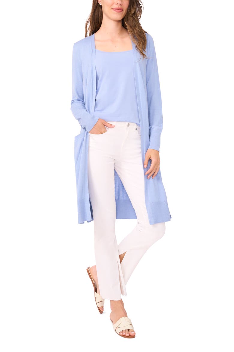 Open Front Longline Cardigan, Alternate, color, FOREVER BLUE