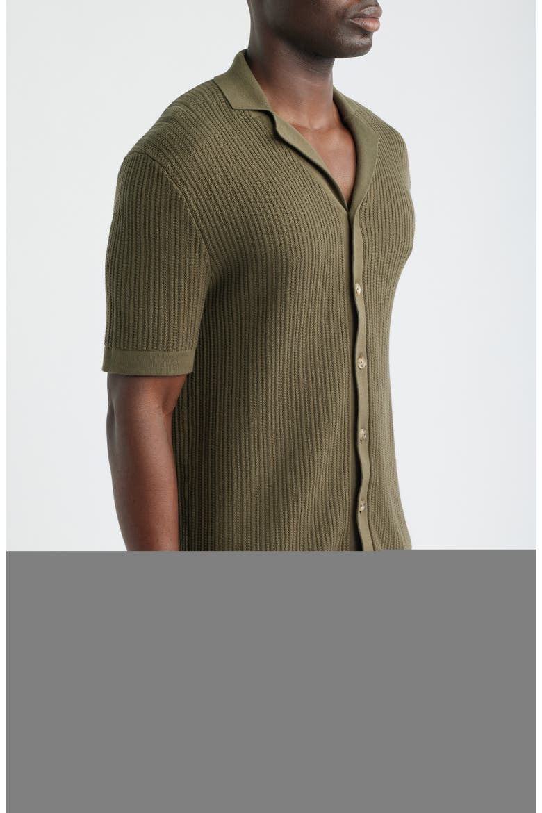 Lomaro Short Sleeve Cardigan, Alternate, color, OPEN GREEN
