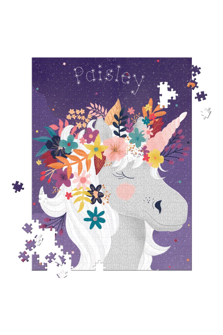 Stargazing Unicorn 500-Piece Personalized Jigsaw Puzzle, Main, color, MULTI COLOR