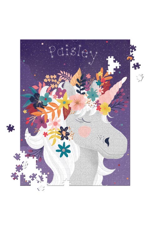Stargazing Unicorn 500-Piece Personalized Jigsaw Puzzle