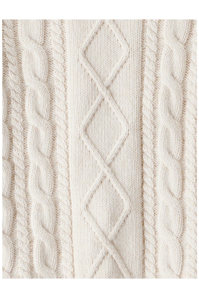 Kids' Organic Cotton Cable Knit Sweater, Alternate, color, IVORY
