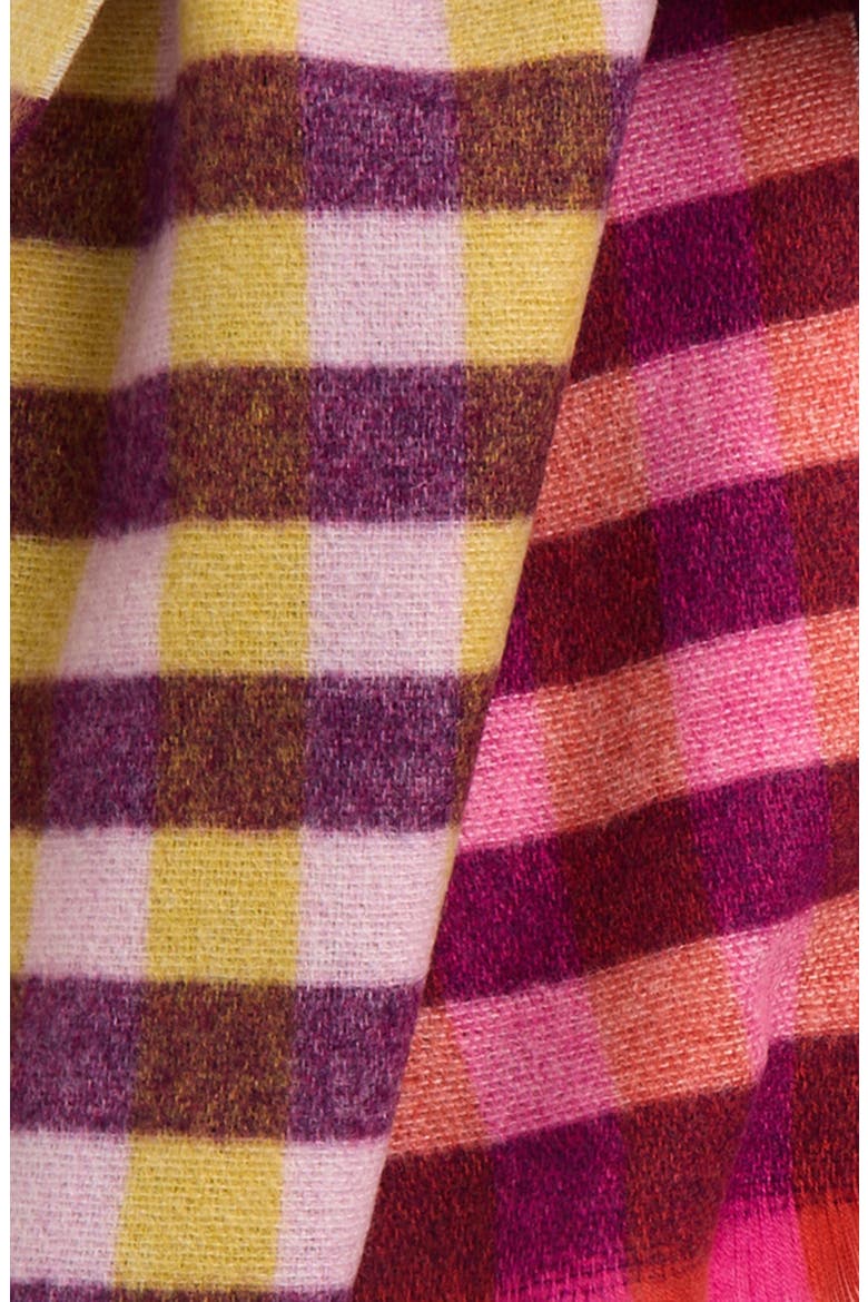 Quarter Check Wrap Scarf, Alternate, color, ROSE VIOLET