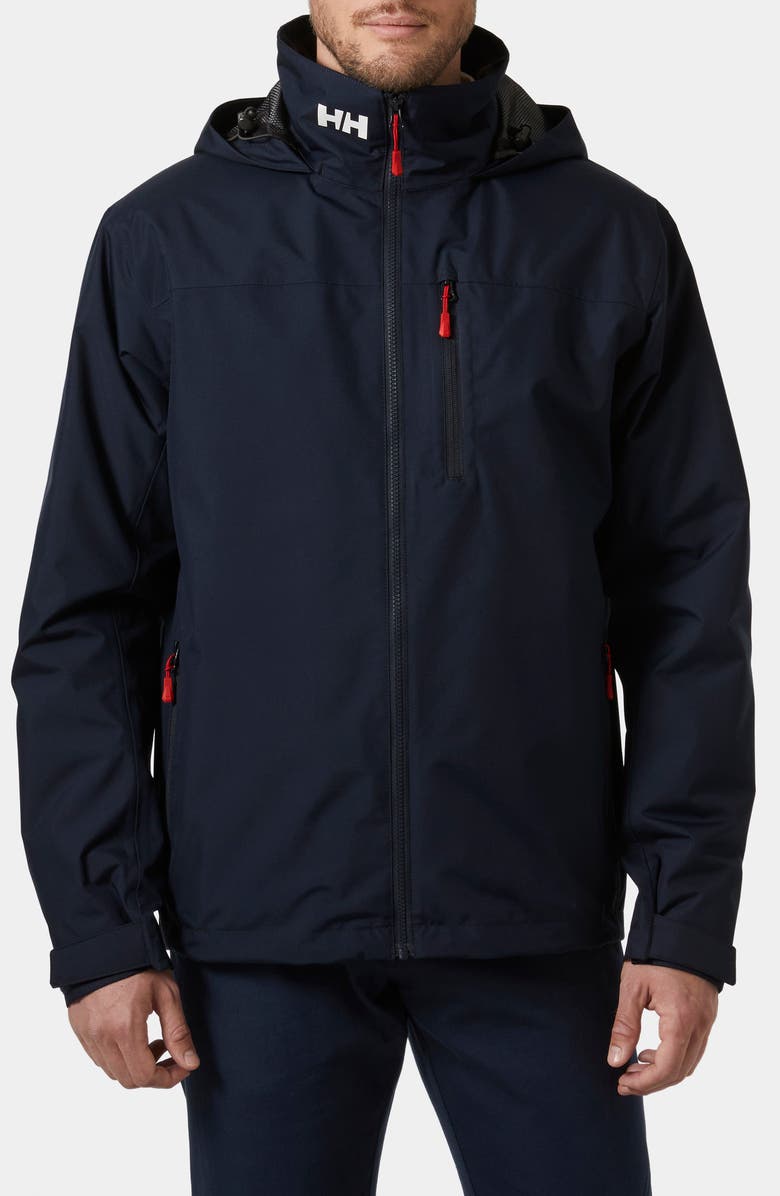 Helly Hansen Hooded Crew 2.0 Waterproof Midlayer Sailing Jacket, Main, color, Navy