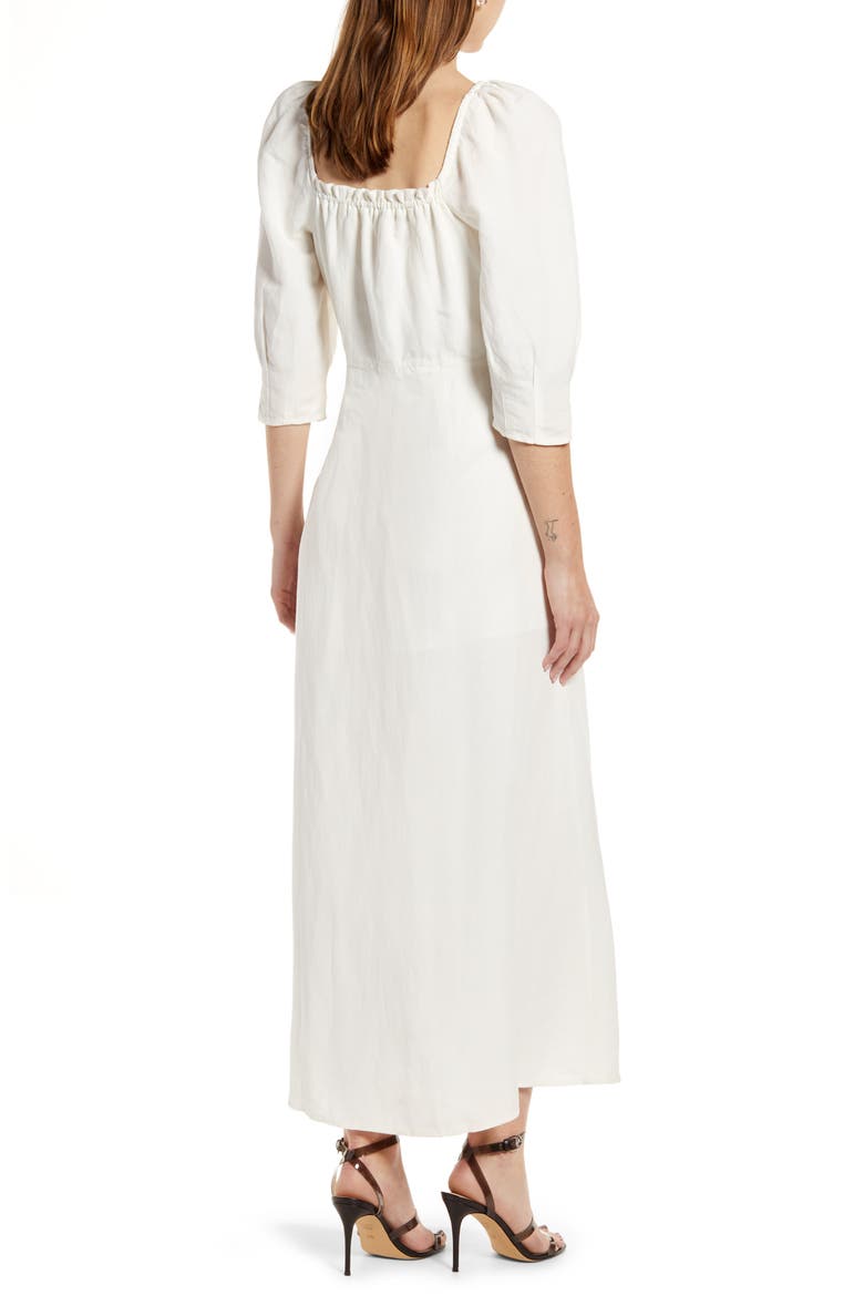 Puff Sleeve Dress (Nordstrom Exclusive), Alternate, color, IVORY